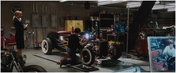 Tony working on a car