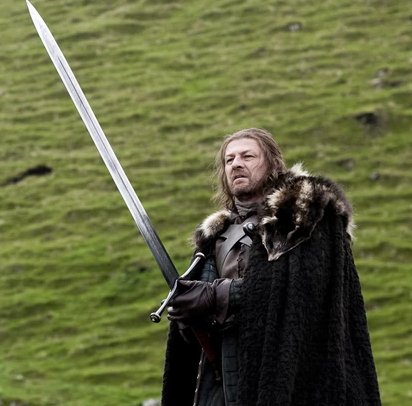 Eddard Stark wielding Ice.